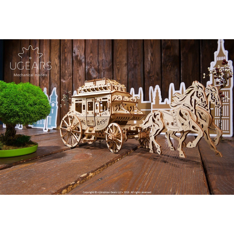 Ugears Конструктор 3D пазл Почтовый дилижанс  70045